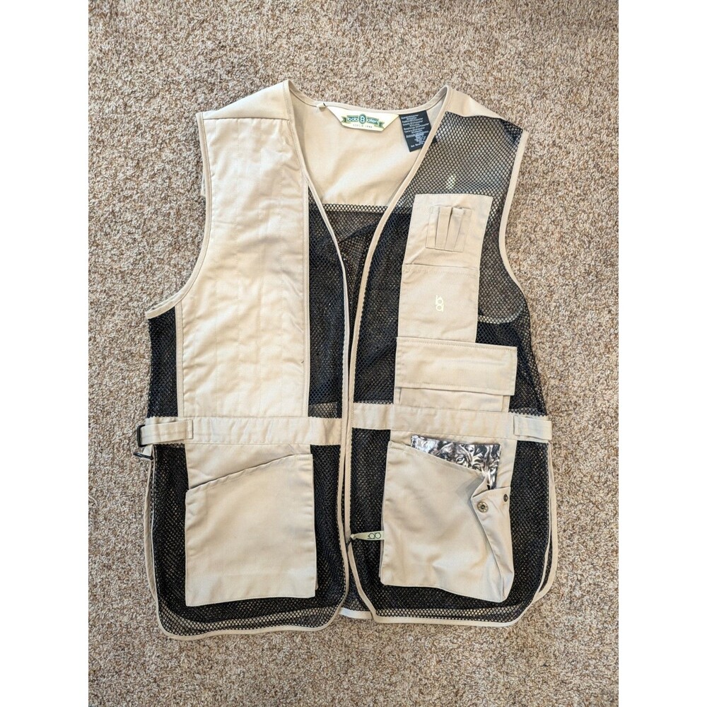 Bob Allen Mesh Shooting Vest Men XL Tan Khaki Trap Skeet Sporting Clays Pockets
